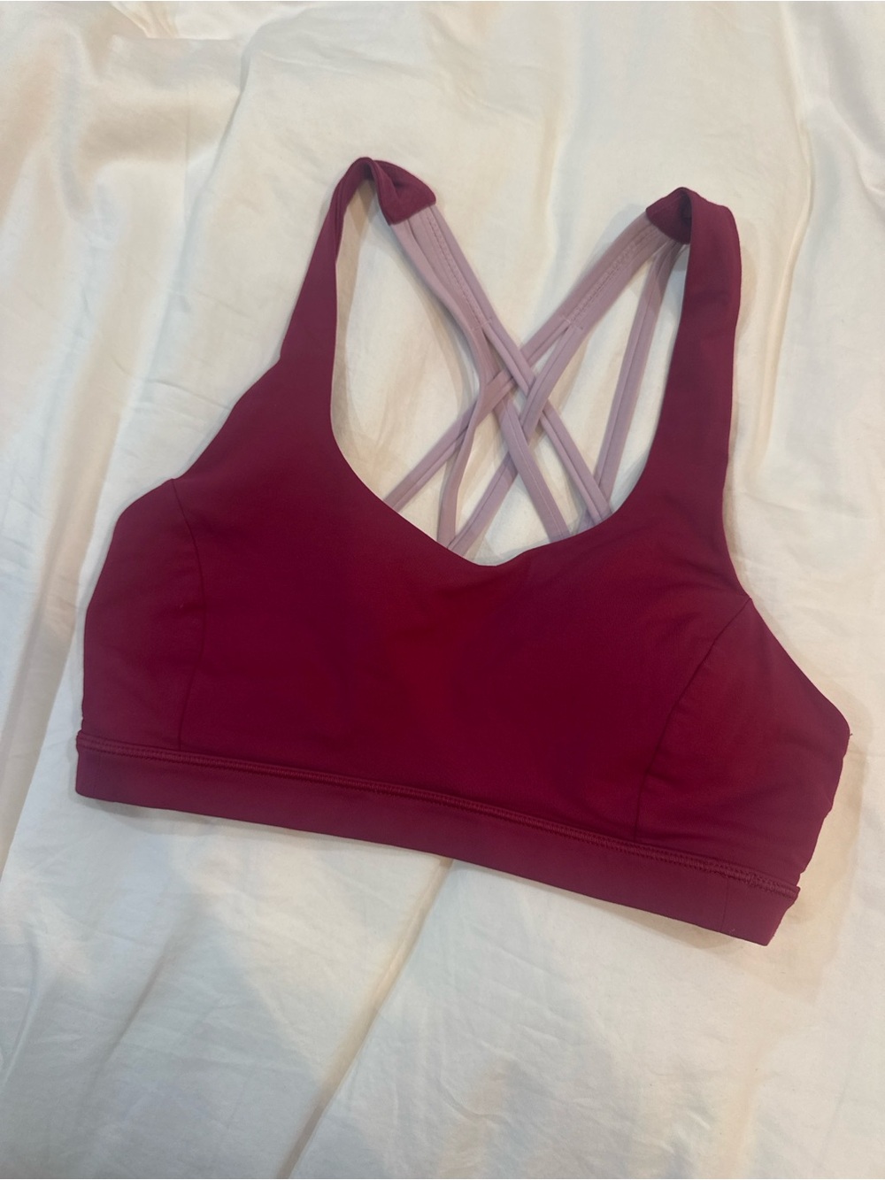 Lululemon magenta with link Cross-Back straps- Sports Bra